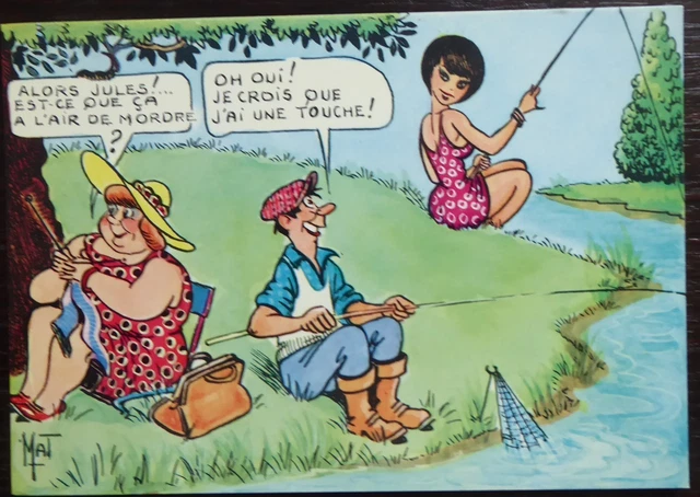 Dessin Humoristique Signé Bozz - 1974 - Poids Lourds Et Voiture Décapotable