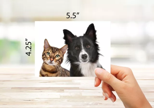 Furry Friends Dog and Cat Greeting Cards-Blank Inside-5.5"x4.25"-12 or 24 Packs 3