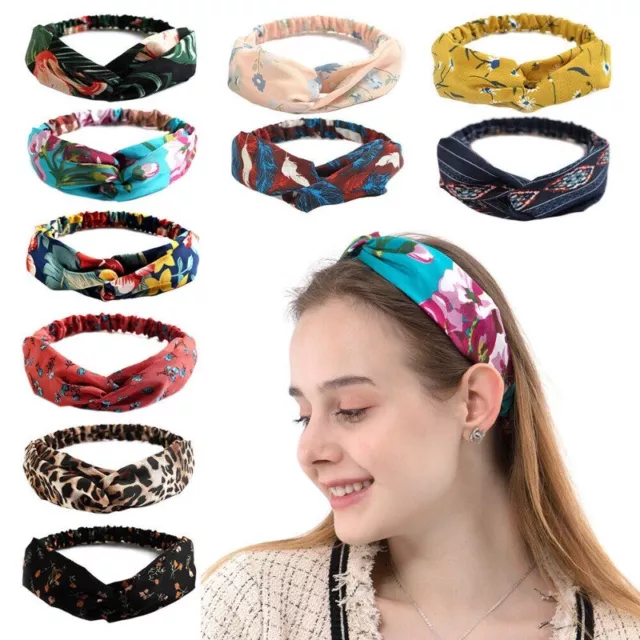 Boho Floral Twist Knot Headband Elastic Wrap Turban Hair Band Hairband Sports 3