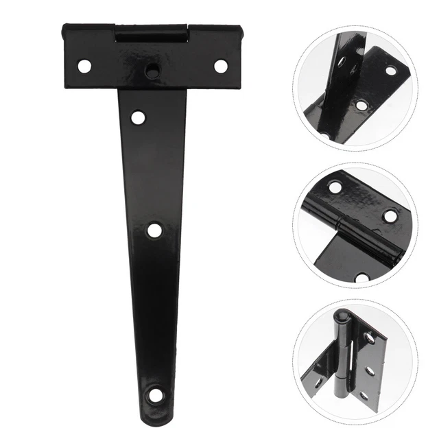 4 PCS Heavy Duty Tee Hinge Shed Door Jewelry Box Hinges Black Hinges Barn Hinges