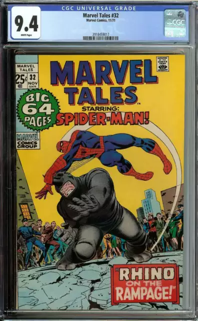 Marvel Tales #32 Cgc 9.4 White Pages // Marvel Comics 1971