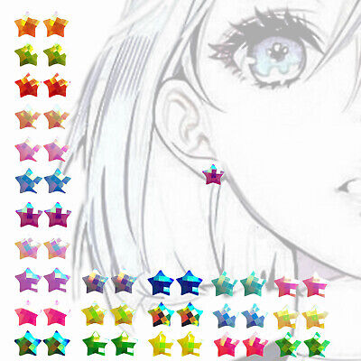 Sparkly AB Star Stud Earrings Cute Retro Kitsch Disco Fashion Accessory Gift