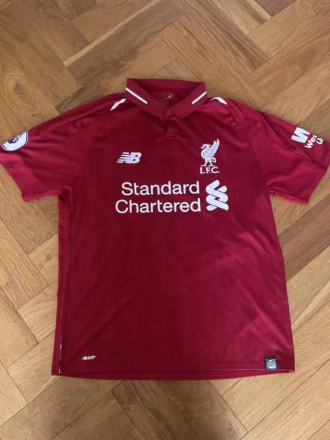 Liverpool FC 2018/19 Red Home Shirt New Balance “RIDGE” Mens Small S.