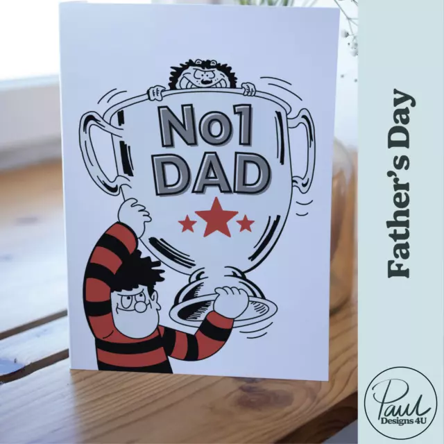 Dennis the Menace Fathers Card Father's Birthday Day Beano Comics Retro Greeting