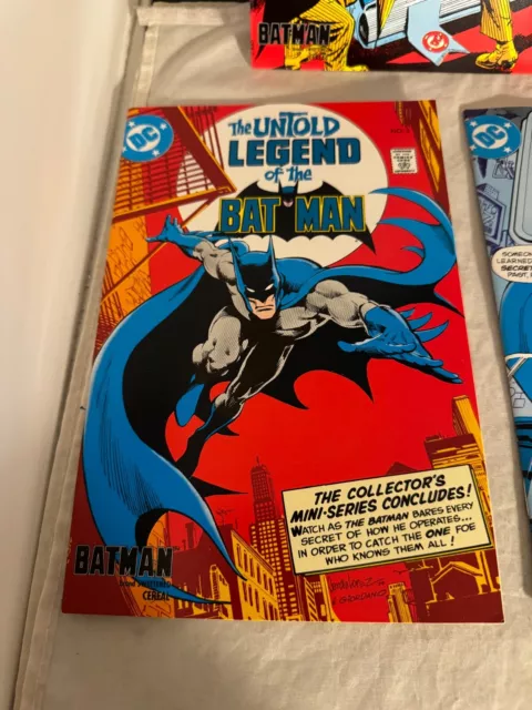 3pc Set 1980 Batman Cereal The Untold Legend Collector's Mini Comic Series-Mint 3