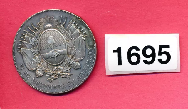 Argentina Buenos Aires Capital - Republica 1880 - Paris Silver Medal - 68 Grams