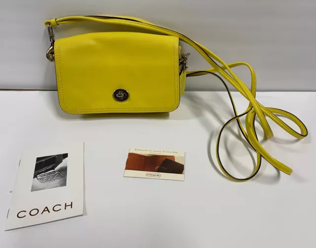 COACH LEGACY Coral Salmon Leather PENNY Turnlock Crossbody #19914
