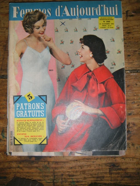 Patron De Couture Ancien - Robe Femme Des Années 1958 - Complet - Occasion - Origine France