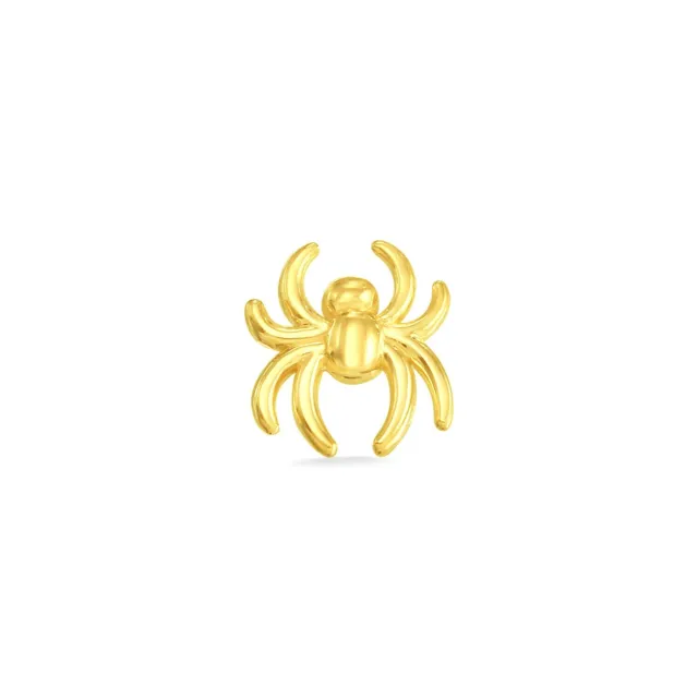 14k Solid Gold Spider Threadless Stud / Top / Body Jewelry/ 25g Threadless Pin