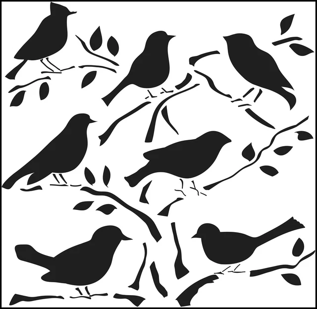 Plantilla Crafter's Workshop 12""X12""-Pájaros -TCW-185