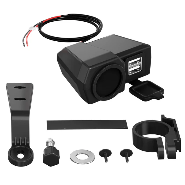 Misuratore Volt - Misuratore di temperatura supporto di carica telefonico nero A per moto