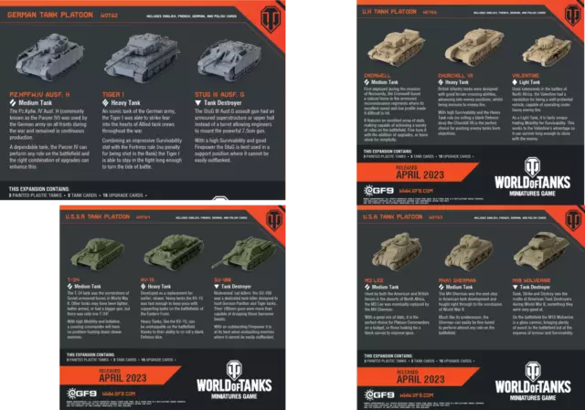 World of Tanks Miniatures Game - Tank Platoon to choose EN/DE/FR/PO