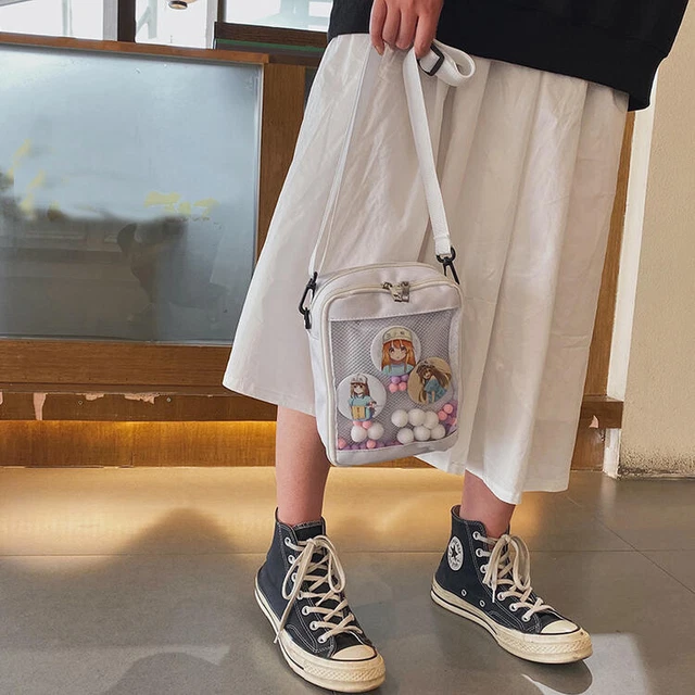 Anime Japanese Lolita Girl Cute Canvas Itabag Transparent Messenger Shoulder Bag