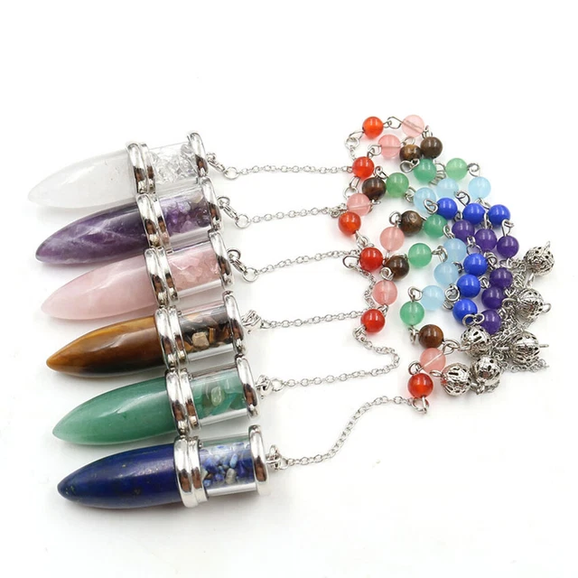 Natural Stone Chakra Pendulum Pendant Energy Power Reiki Healing Amulet