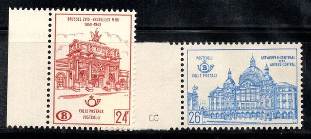Belgique 1962-63 Mi. 54, 56 Neuf ** 100% timbre-taxe Bruxelles, gare