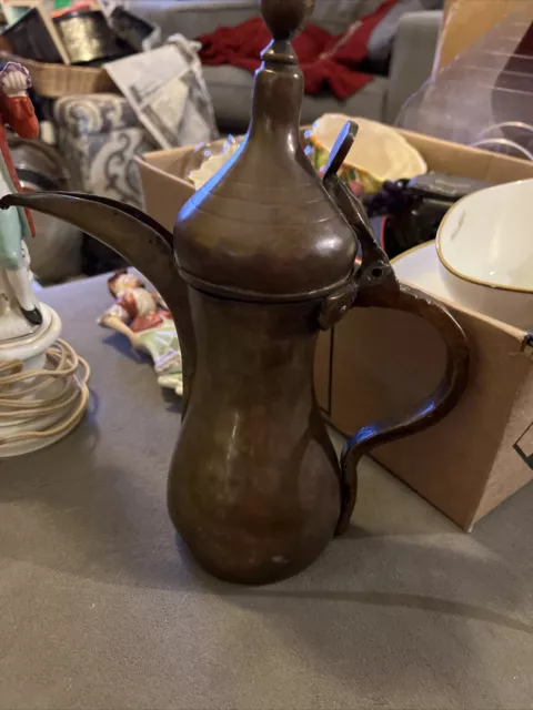 Vintage Middle Eastern brass coffee pot/kettle
