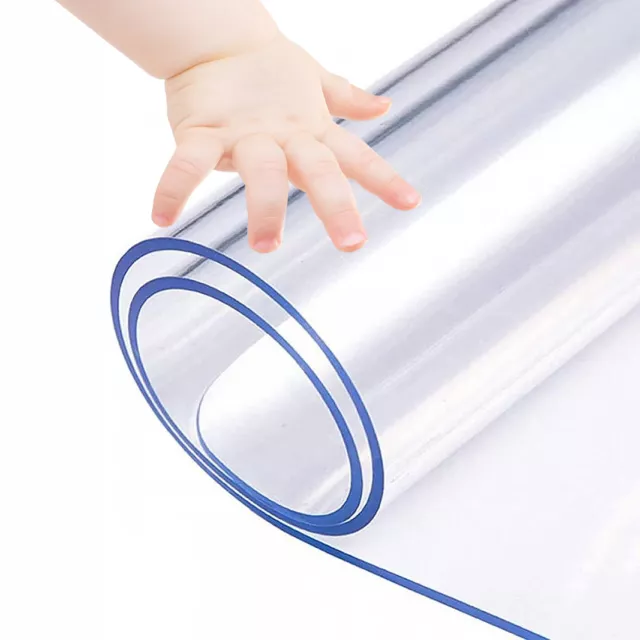 Clear PVC Table Protector Plastic Tablecloths Cover Desk Mat Non-slip Cuttable