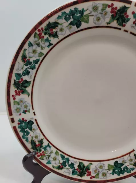 Majesticware Chop Plate Platter Holly Pattern Christmas Stoneware 12 3/8" 2