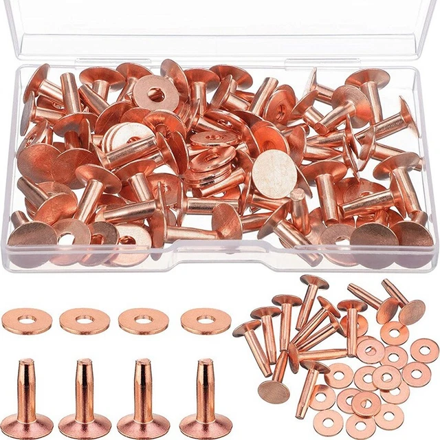 50 Sets Kupfernieten und Grate, Kupfernieten für Leder für Gürtel1127