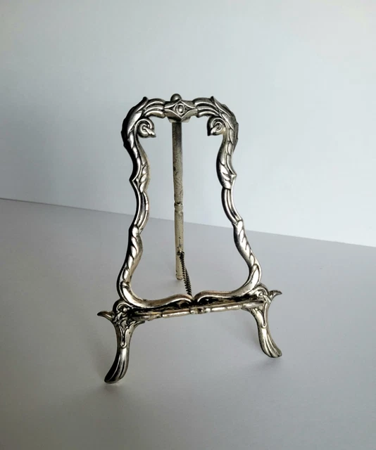 Vintage Ornate Art Nouveau Metal Photo Picture Frame Book Holder Easel Stand 6x4