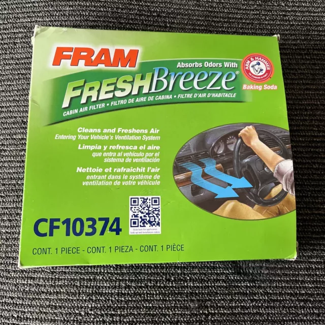 FRAM Fresh Breeze Cabin Air Filter with Arm & Hammer Baking Soda, CF10374 for...