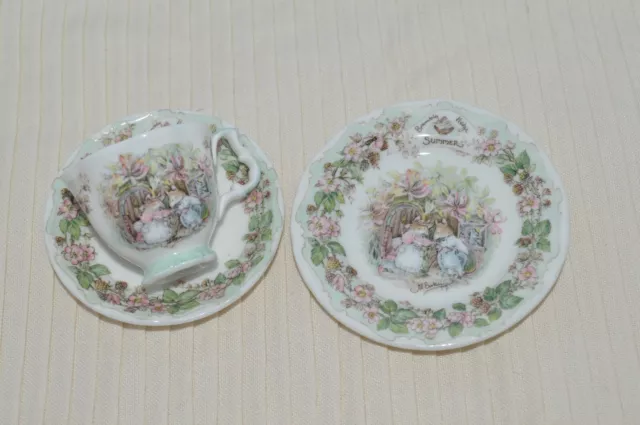 Royal Doulton Brambly Hedge Miniature  Summer Trio ~ Cup, Saucer & Plate