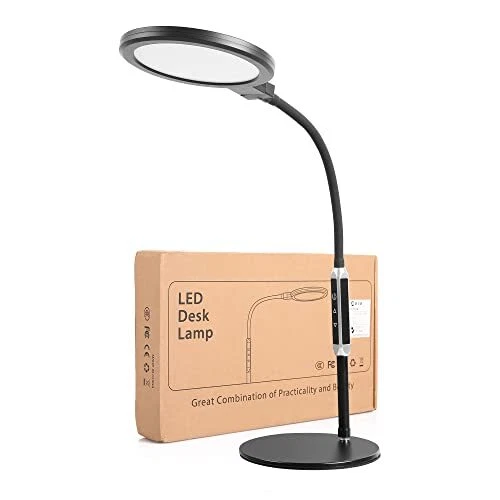 LamQee Clamp LED Desk Light Gooseneck Table Lamp 15W Dimmable Task Light USB ...