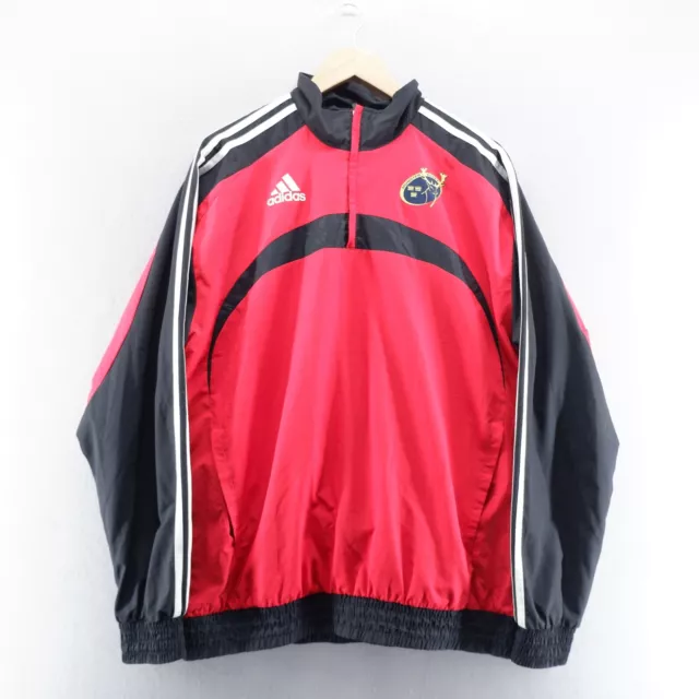 Adidas Munsters Rugby Mens 1/4 Zip Track Jacket XXL Red Full Zip Embroidered