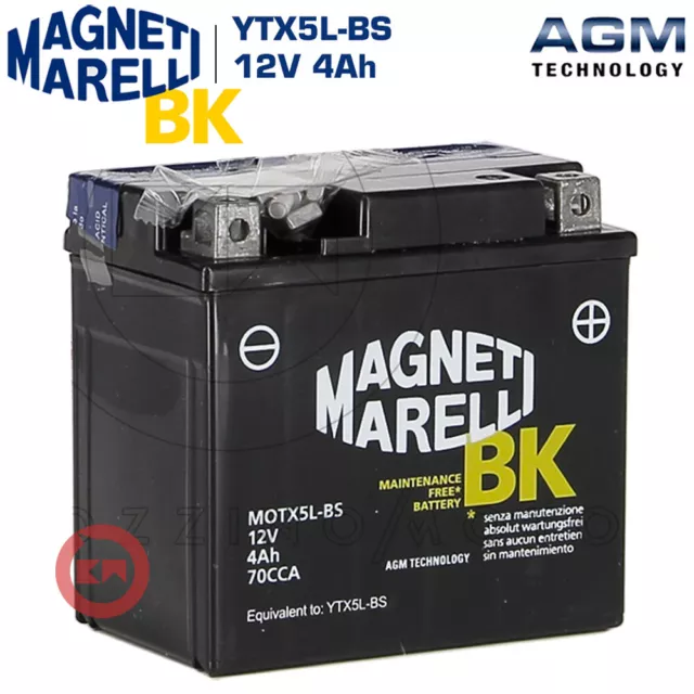 BATTERIA MAGNETI MARELLI YTX5L-BS 12V 4Ah KYMCO Dink 50 1999