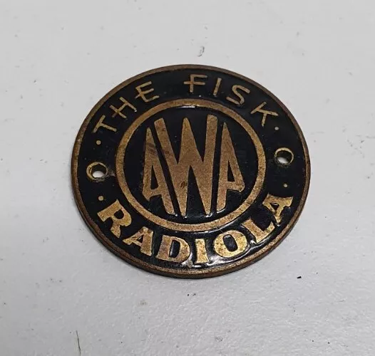 Original AWA Radiola Badge For Bakelite Radio Valve Collectable Restoration