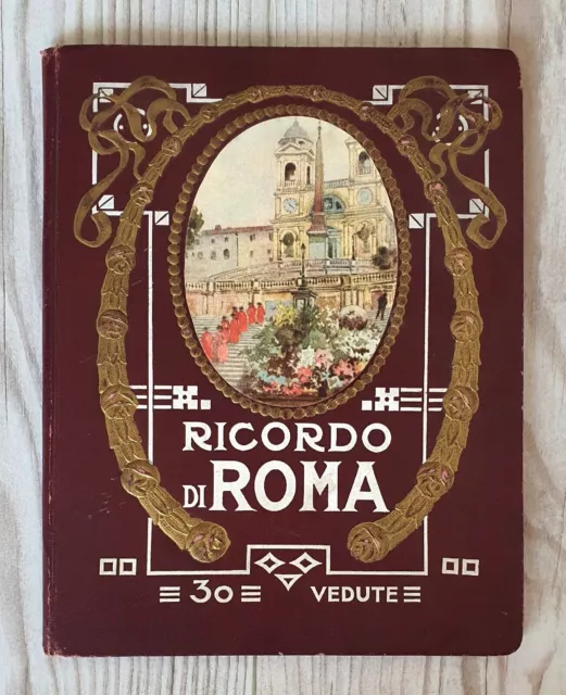 1920 Ricordo Di Roma Parte Prima Álbum de fotos antiguo Colección retro...