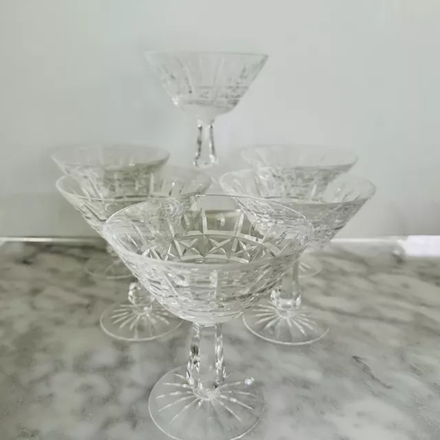 Waterford Crystal Kylemore Champagne Dessert Glass X6 51/4" MINT Vintage Ireland