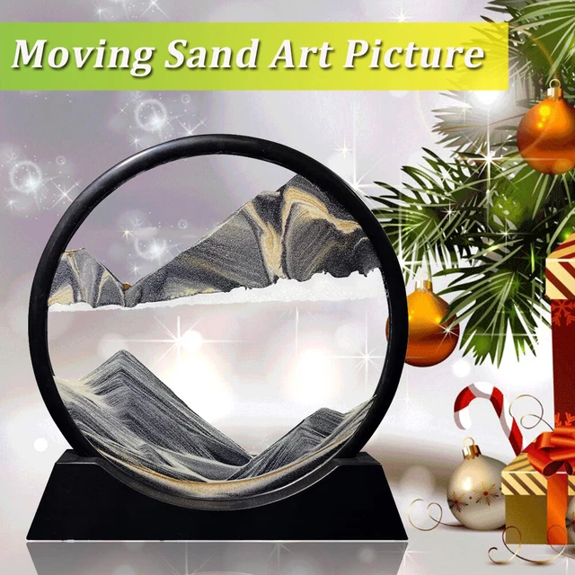 Cikonielf Sandbild - Dynamische 3D Landschaft In Blau Für Entspannung & Dekoration