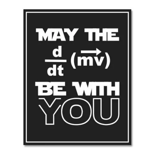 May the Force be With You Funny Physics Car Vinyl Sticker - SELECT SIZE