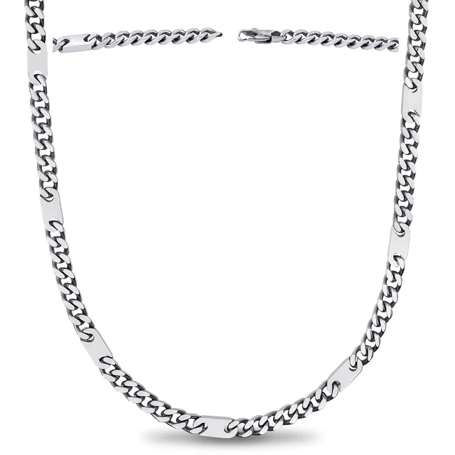 Collar de terapia magnética cadena de bordillo de acero inoxidable