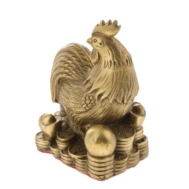 Chinese Feng Shui Money Lucky  Animal Figurine Rooster Statue Wealth