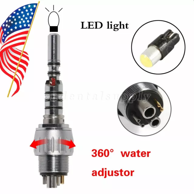 Dental 6 Hole Quick Coupler for MULTIfle LUX Fiber Optic Turbine Handpiece us-k