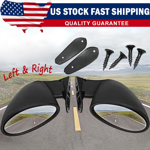 Pair Classic Door Wing Side View Mirror Exterior Retro Bullet Auto Mirrors RH+LH