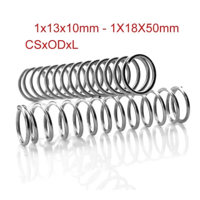 Y-shaped Stainless Steel Wire Dia 1mm OD 13-18mmm Compression Spring Long10-50mm