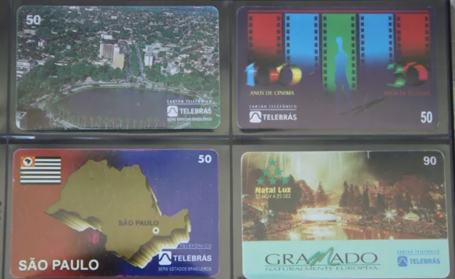 LOT DE 4 TELECARTE BRESIL SAO PAULO TELEBRAS ... parfait état 15