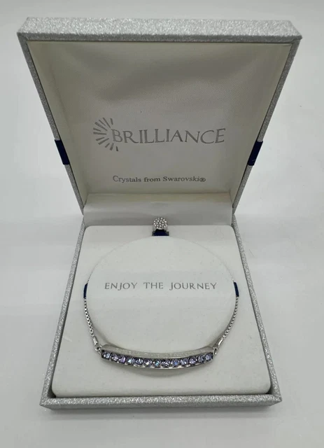 BRILLIANCE SILVER PLATED Swarovski Crystals Enjoy The Journey Bracelet NIB 49.99 PicClick