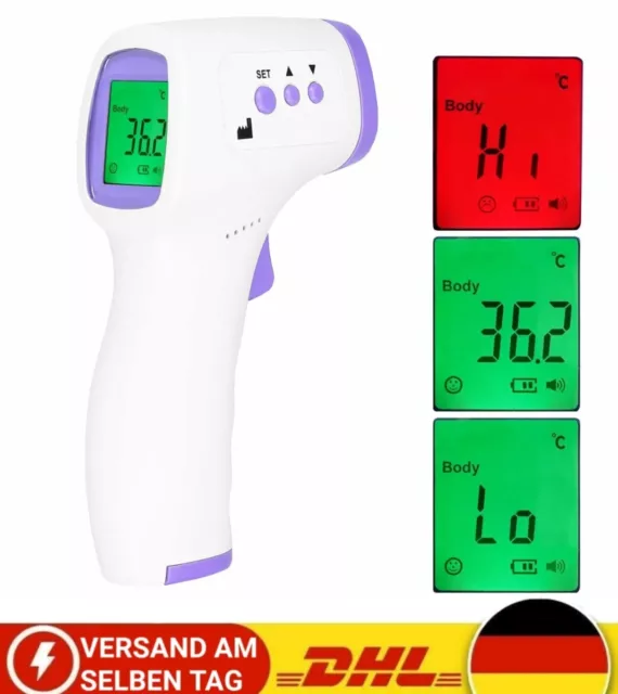 Digital Fieberthermometer Infrarot LCD Thermometer Stirnthermometer kontaktlos