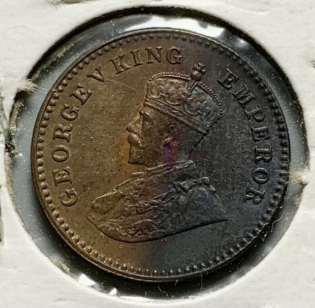 Nicely Toned Beautiful British India 1915 1/12  Anna Copper Coin UNC