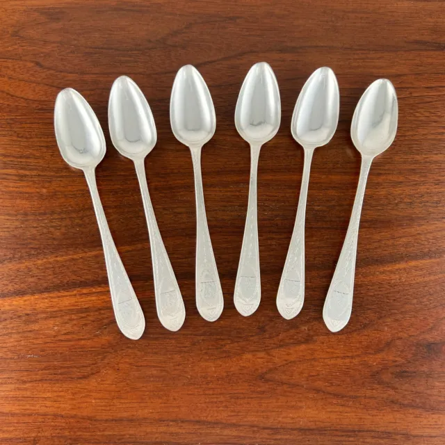 6 John Pringle Perth Scottish Provincial Sterling Silver Dessert Spoons