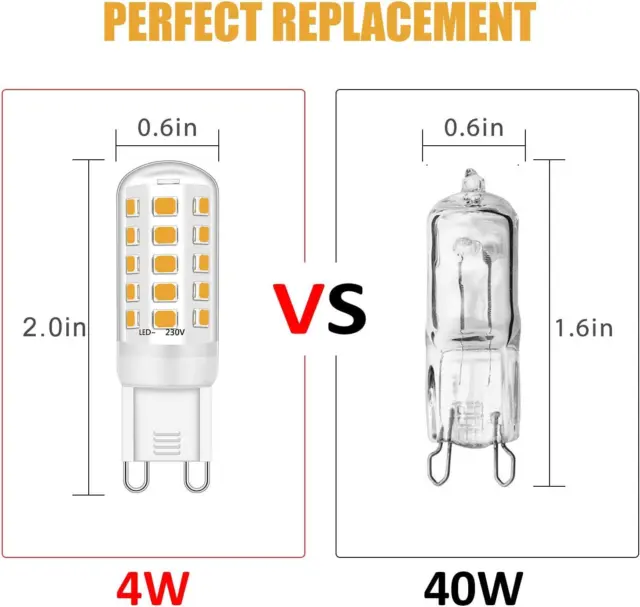 Ugvmn G9 LED Glühbirne dimmbar 4 W entspricht 28 W 30 W 40 W Halogenlampen, G9... 2