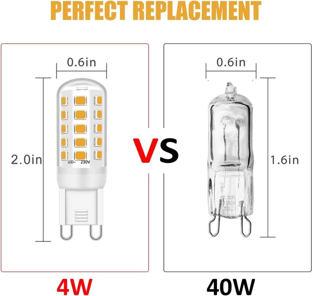 Ugvmn G9 LED Glühbirne dimmbar 4 W entspricht 28 W 30 W 40 W Halogenlampen, G9... 2