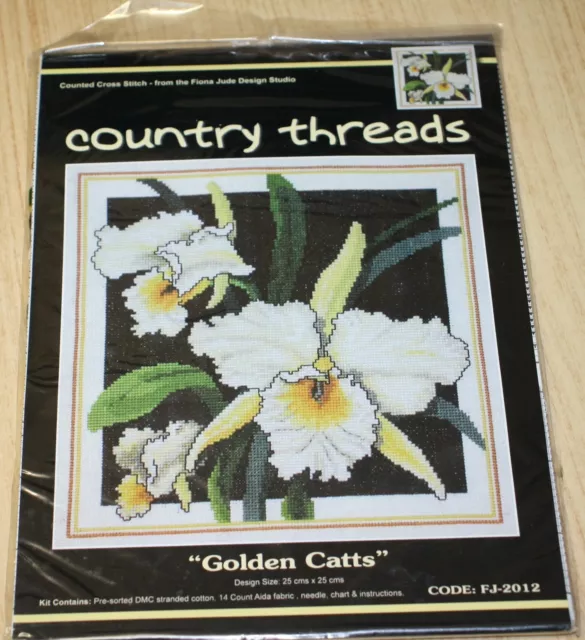 Fiona Jude Country Threads Counted Cross Stitch Kit Golden Catts FJ-2012 - New