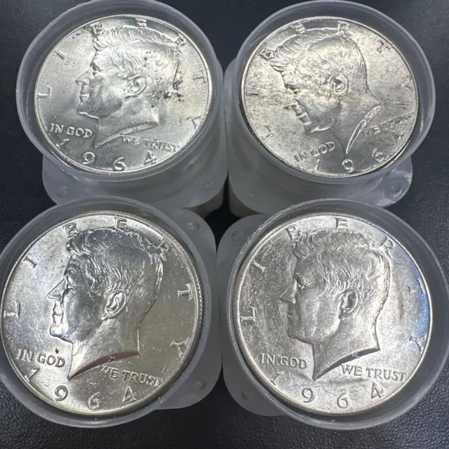 CU BU | 90% Silver 1964 Kennedy Half Dollar 20-Coin Roll BU MS CU UNC