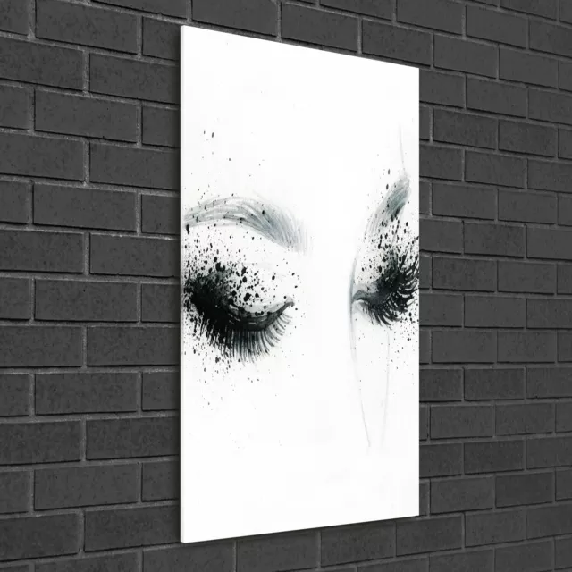Wand-Bild Kunstdruck aus Hart-Glas Hochformat 50x100 Make-up