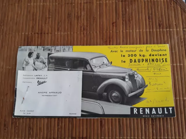 Brochure Automobile Catalogue Publicitaire Renault La Dauphinoise Tres Rare
